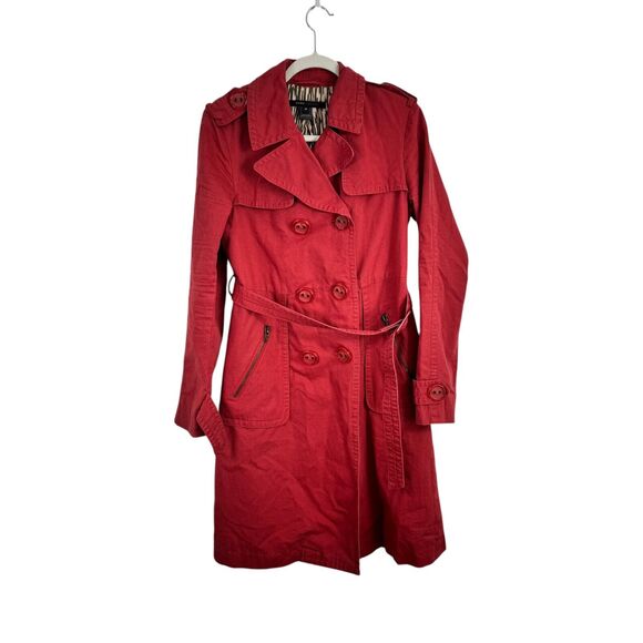 Marc Jacobs Red Pea Coat Career Capsole Office 100% Cotton Womens Size Medium - Picture 1 of 6